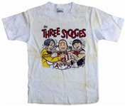 Three Stooges Children's T-Shirt and Beanie -- Beanie Featuring Curly Has Satin Rim, Size Large -- Cotton T-Shirt Is Children's Size 8 -- Discoloration to Both, Else Very Good